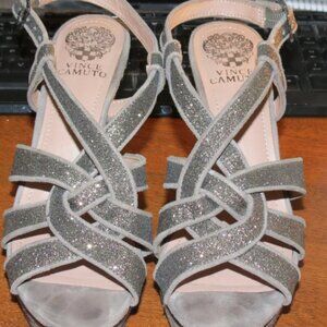 Vince Camuto Glittery Bronze Strappy Heels